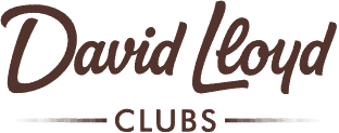 Logo de David Lloyd Clubs sur fond noir, style épuré et élégant.