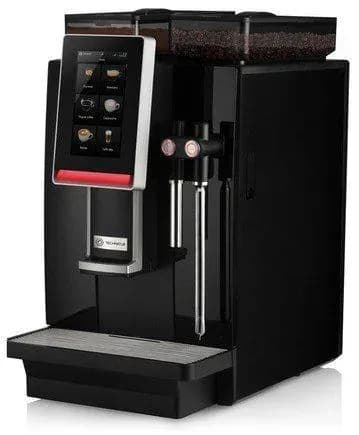 Machine à café moderne, élégante et fonctionnelle, adaptée pour les bureaux avec options de boissons variées.